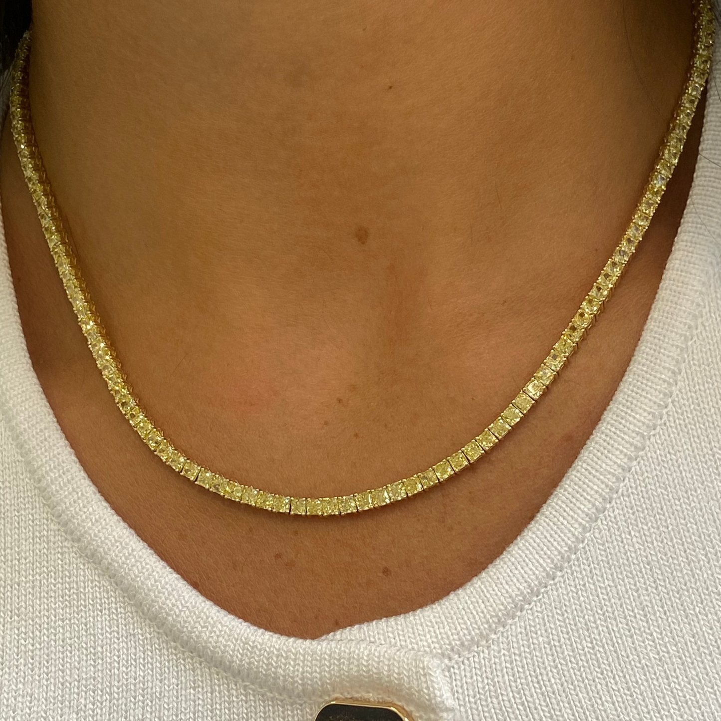 16 Carat Intense Yellow Diamond Tennis Necklace