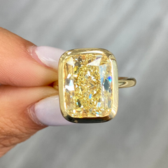 8.25ct Fancy Yellow Bezel Diamond Ring