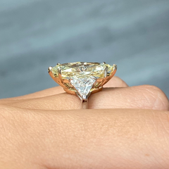 3 Carat Fancy Yellow Marquise Diamond Engagement Ring