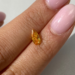 0.52ct GIA SI2 Fancy Vivid Yellowish Orange Pear - Loose