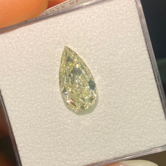 3.05ct Fancy Light Grayish Greenish Yellow Pear Shape Diamond - Loose