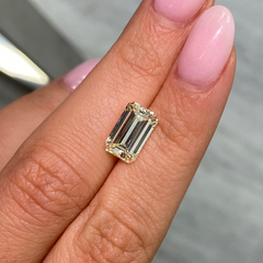 3.33ct Light Yellow Emerald Cut Diamond - Loose