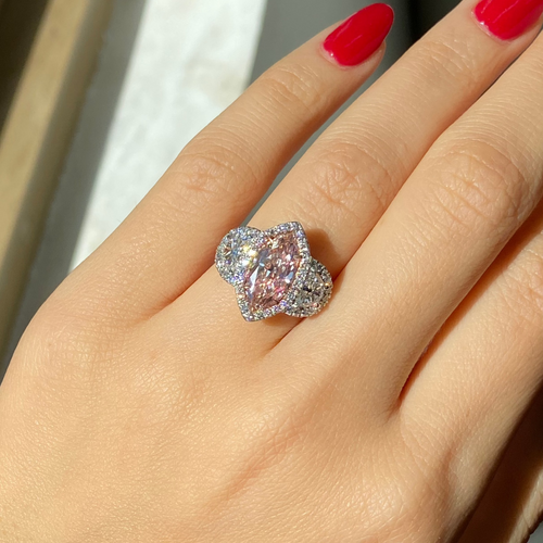 Marquise Cut Pink Diamond Ring