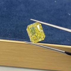 4.02ct Fancy Vivid Yellow Internally Flawless Elongated Radiant Cut Diamond - Loose