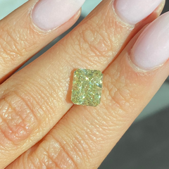 4.03 Carat Fancy Green-Yellow Elongated Radiant Diamond - Loose