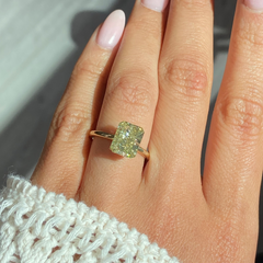 4.03 Carat Fancy Green-Yellow Elongated Radiant Diamond - Loose