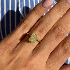 3.03 Carat Fancy Light Yellow Elongated Radiant Diamond - Loose