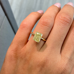 3.09ct Fancy Yellow Elongated Radiant Diamond - Loose