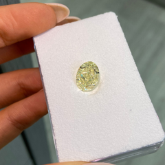 3.65ct Fancy Light Yellow Oval Cut Diamond - Loose