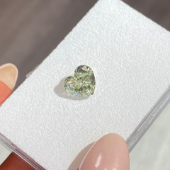 3.42ct Green Heart Shape Diamond - Loose