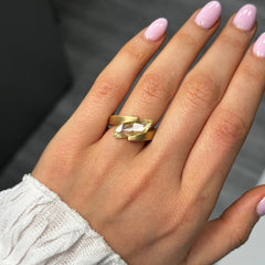 3 Carat Yellow 'Flame Cut' Diamond Ring