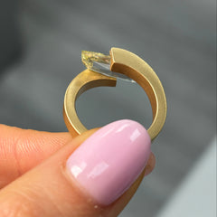 3 Carat Yellow 'Flame Cut' Diamond Ring