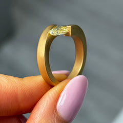 3 Carat Yellow 'Flame Cut' Diamond Ring