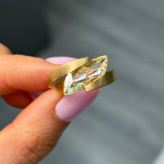 3 Carat Yellow 'Flame Cut' Diamond Ring