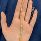 alternating tennis bracelet with natural canary diamonds and white diamonds, cushion cut tennis bracelet