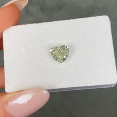 3.42ct Green Heart Shape Diamond - Loose