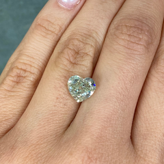 3.42ct Green Heart Shape Diamond - Loose