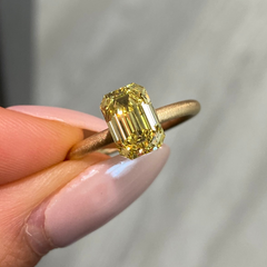2.01 Carat Fancy Vivid Yellow Emerald Cut Diamond - Loose
