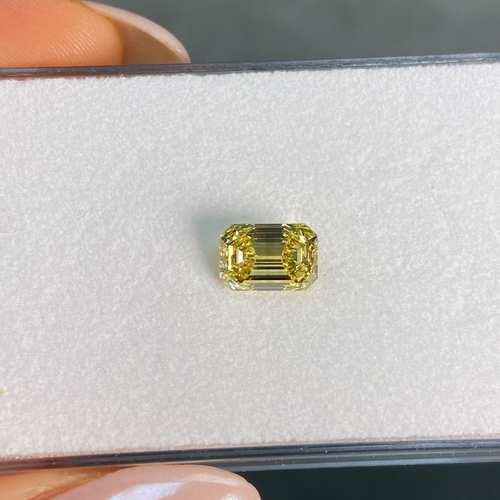 2.01 Carat Fancy Vivid Yellow Emerald Cut Diamond - Loose
