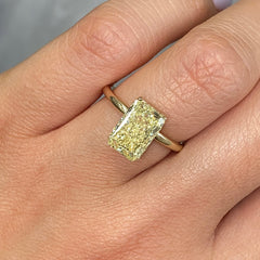 3.26 Carat Fancy Yellow Elongated Radiant Cut Diamond - Loose