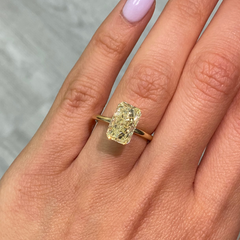 3.92 Carat Fancy Yellow Elongated Radiant Cut Diamond - Loose