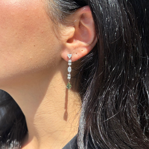 5.13ct Green Diamond Earrings