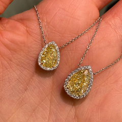 fancy yellow pear shape pendant necklace
