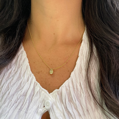 1.40ct Carat Fancy Yellow Pear Shape Diamond Pendant