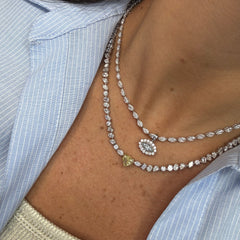 Green Marquise Cut Diamond Detachable Pendant Charm
