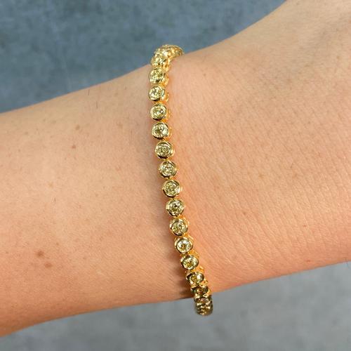 2.5ct Bezel Set Yellow Diamond Bracelet