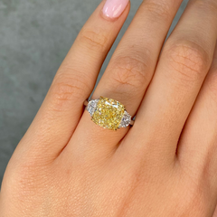 5ct Fancy Light Yellow Diamond Engagement Ring