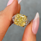 7ct Fancy Light Yellow Diamond Engagement Ring