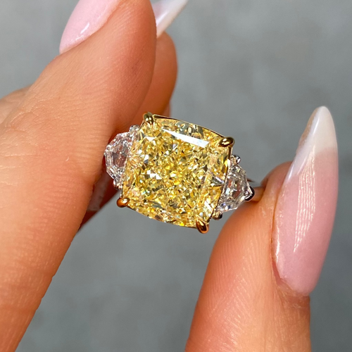 7ct Fancy Light Yellow Diamond Engagement Ring