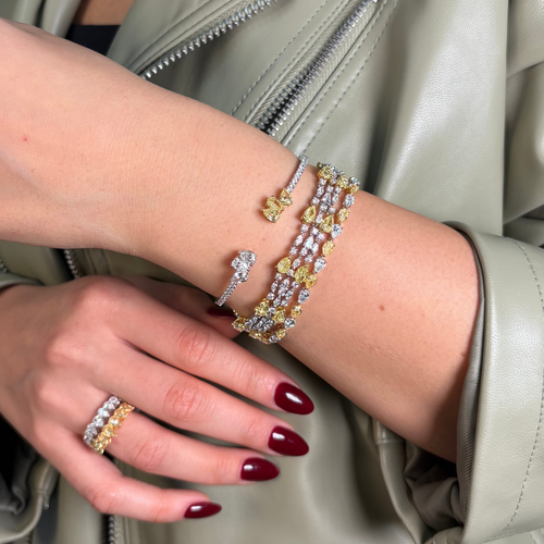 Unique 13ct Yellow and White Diamond Bracelet