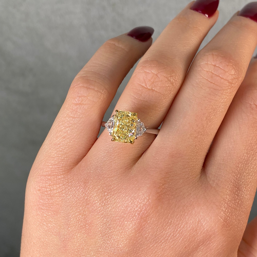 3 Carat Radiant Yellow Diamond Engagement Ring