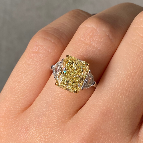 5 Carat Radiant Yellow Diamond Engagement Ring