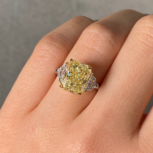 6 Carat Radiant Yellow Diamond Engagement Ring