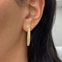 natural yellow diamond hoop earrings, canary diamond hoops, intense yellow diamonds