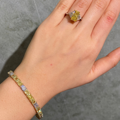 East West 3:1 Yellow Diamond Tennis Bracelet