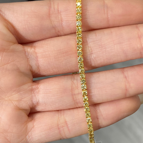 Fancy Intense Yellow Round Diamond Tennis Bracelet