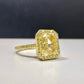 2.03 Carat diamond GIA Light Yellow Diamond (Y-Z) 0.31 Carats of Yellow Rounds VS1 Clarity Excellent, Very Good cutting Radiant Cut Diamond Set in 18k Yellow Gold GIA Certified Diamond Handmade in NYC