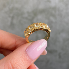 Fancy Light Yellow Golden Halo Half Eternity Band