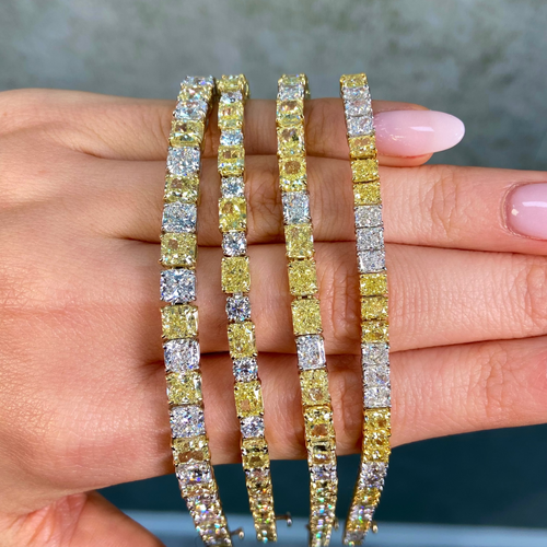 East West 3:1 Yellow Diamond Tennis Bracelet