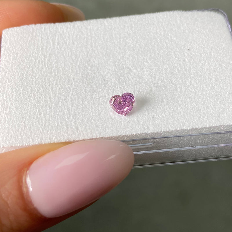 0.51ct Fancy Intense Pink Purple Heart Cut Diamond