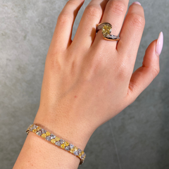 Two Tone Yellow Diamond Unity Engagement Ring