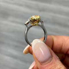 4.02ct Fancy Light Yellow Pear Diamond Engagement Ring