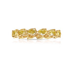 2.19 Carats Total 14 Pear Shape Diamonds Fancy Intense Yellow Diamonds Crafted in 18k Yellow Gold Handmade in NYC