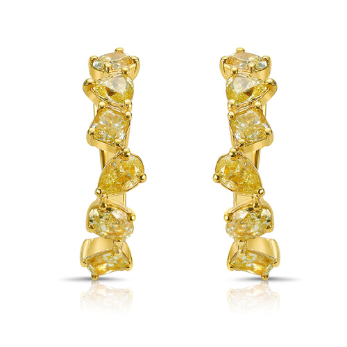 2.55 Carat Total Weight Intense Yellow Diamonds Mixed Shape Diamonds Handmade in NYC  