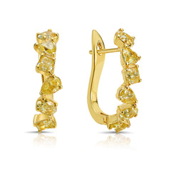 2.55 Carat Total Weight Intense Yellow Diamonds Mixed Shape Diamonds Handmade in NYC  