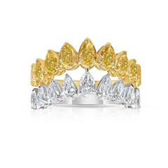 natural canary yellow diamonds and white diamonds in a statement ring